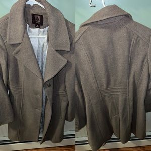 Anne Klein Women’s Tan Wool Peacoat